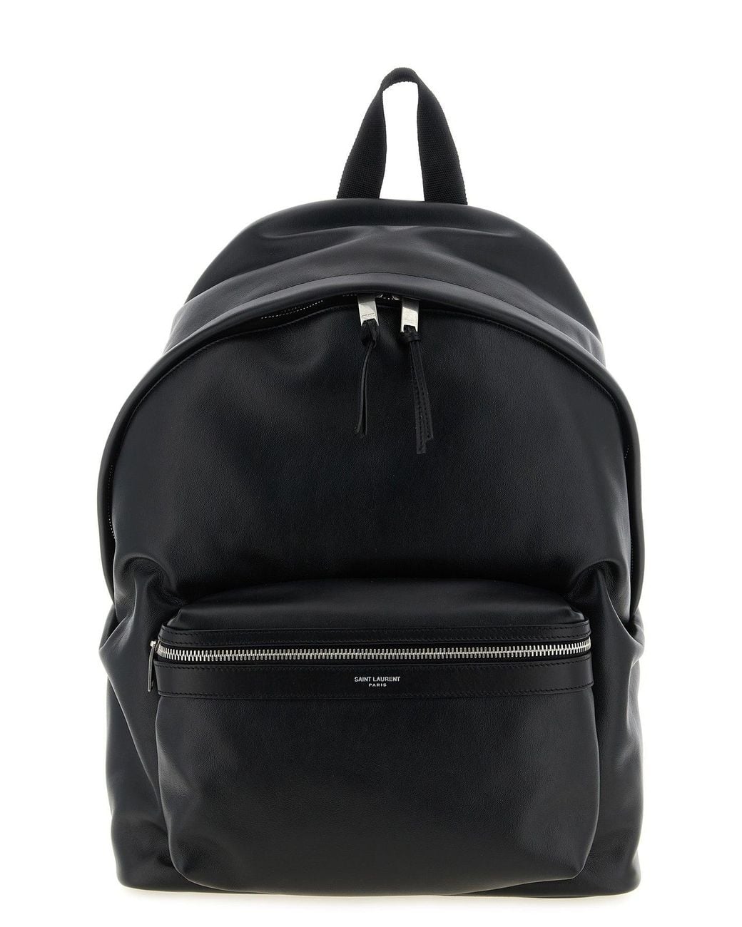Saint Laurent Black City Backpack With Metal Hardware for men