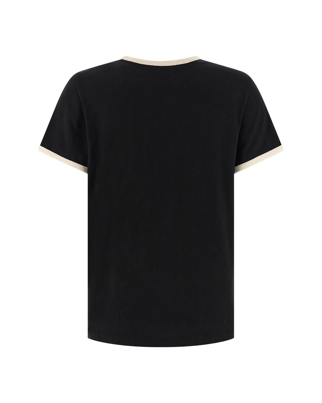 Moncler Black T-Shirt With Contrasting Trims
