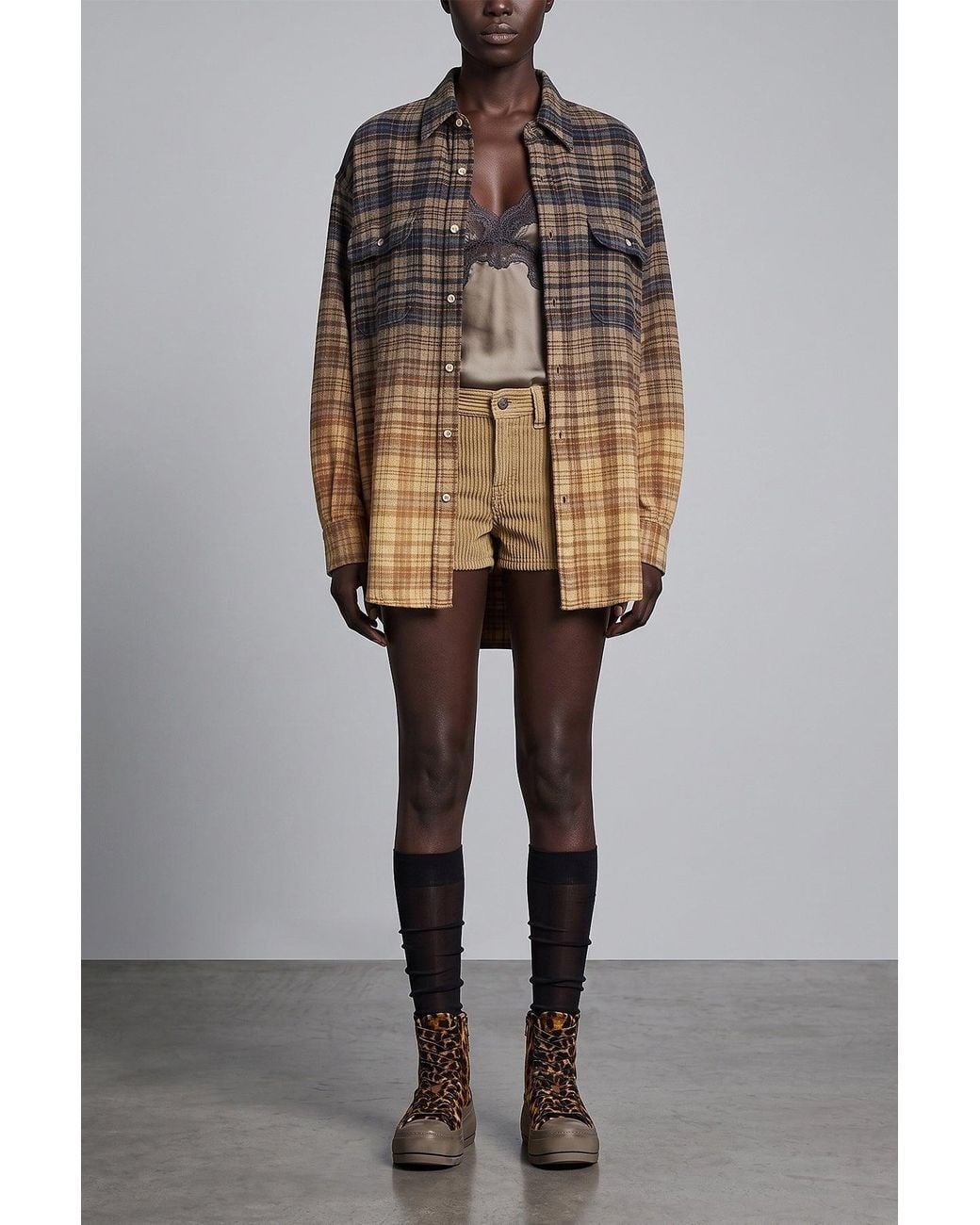 R13 Brown High-Top Sneaker With Platform Sole