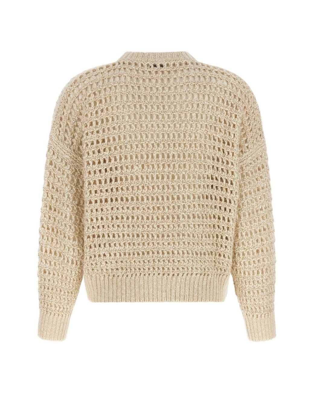 Brunello Cucinelli Natural Pullover "Dazzling Braids"