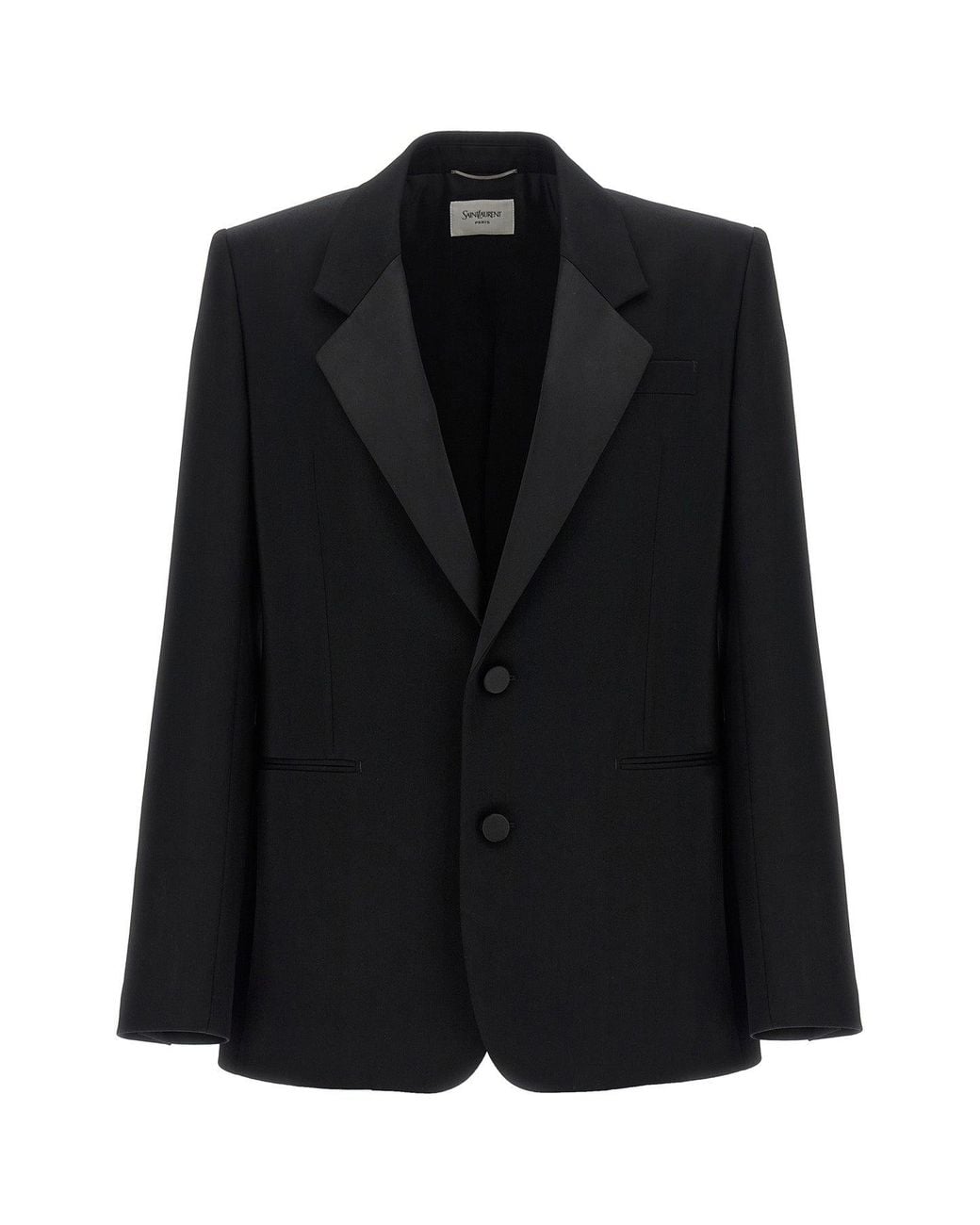 Saint Laurent Black Blazer With Satin Lapels for men