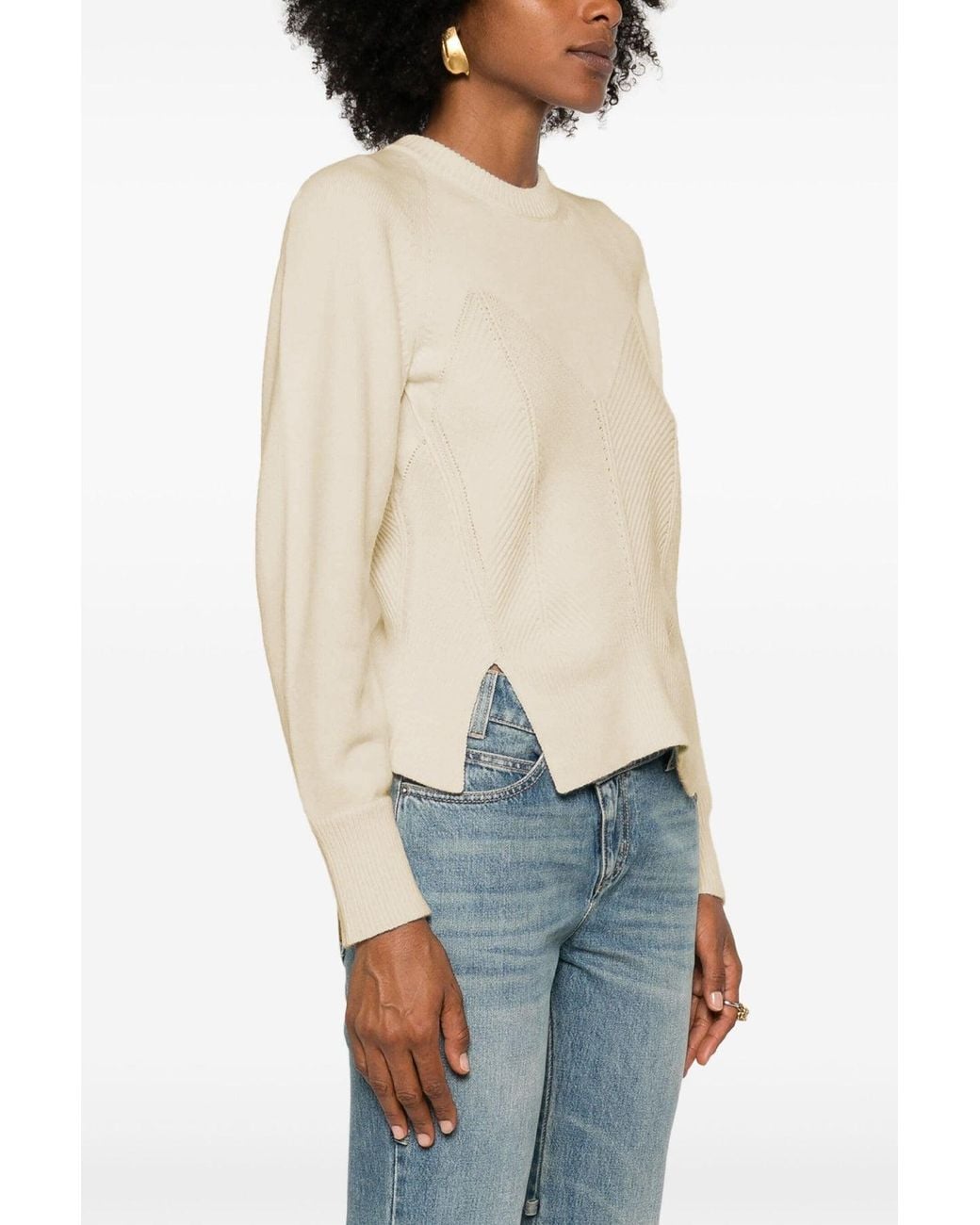 McQueen White Sweater 'Chevron Corset'