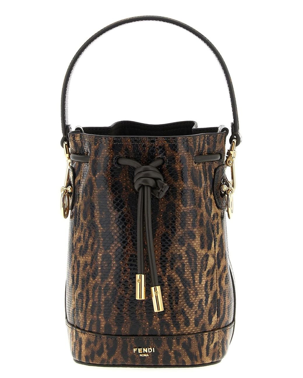 Fendi Black Bucket Bag 'Mini Mon Tresor Karung Jaguar'