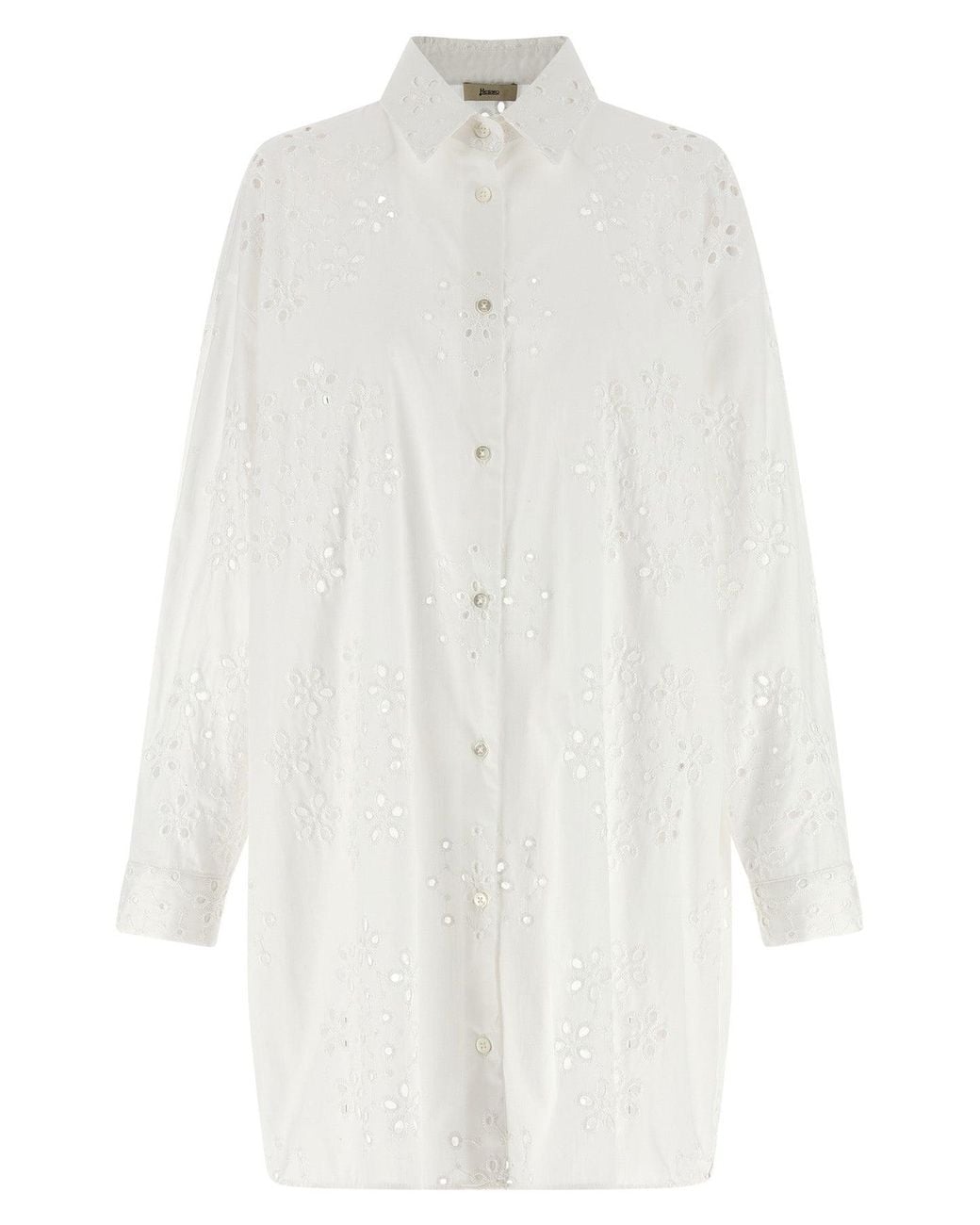 Herno White Shirt With Sangallo Embroidery