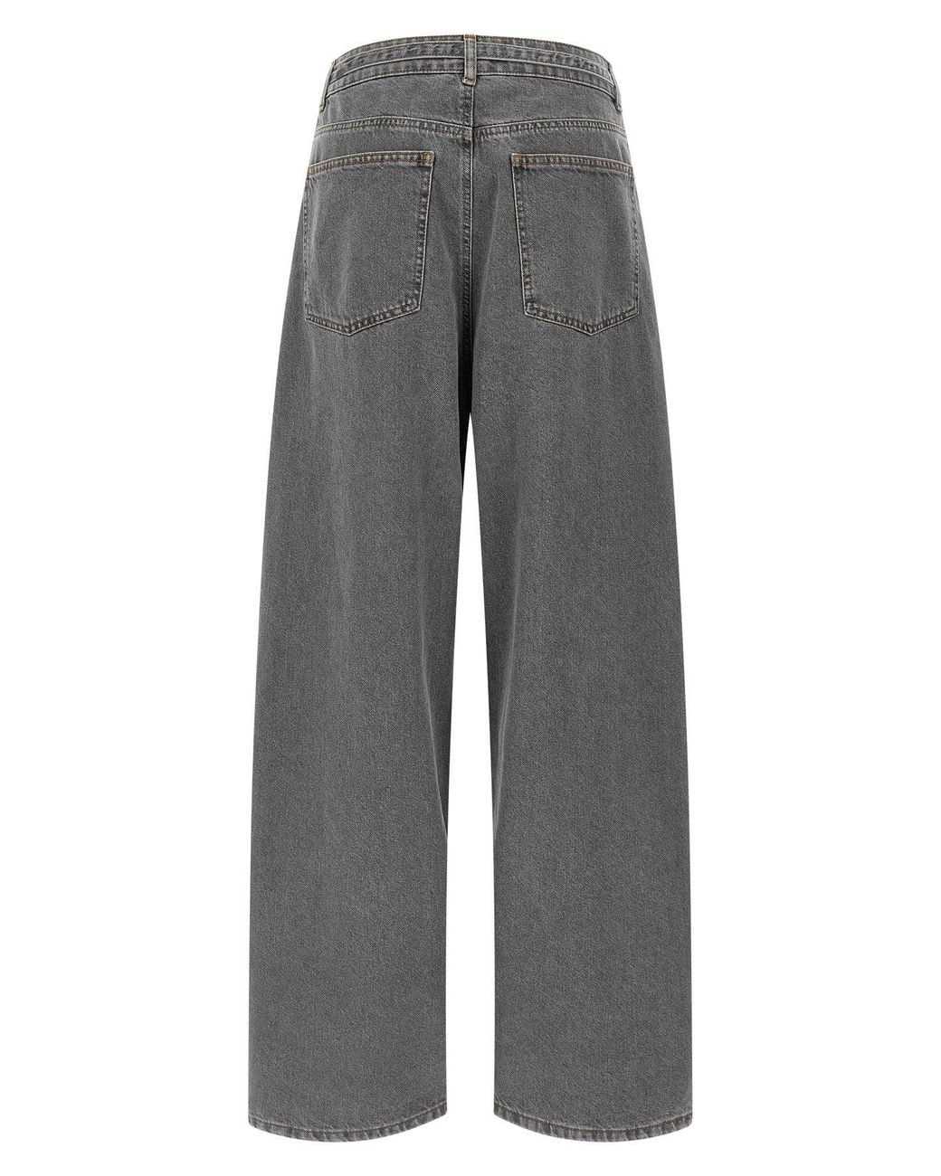 Twinset Gray Belted Wide-Leg Jeans