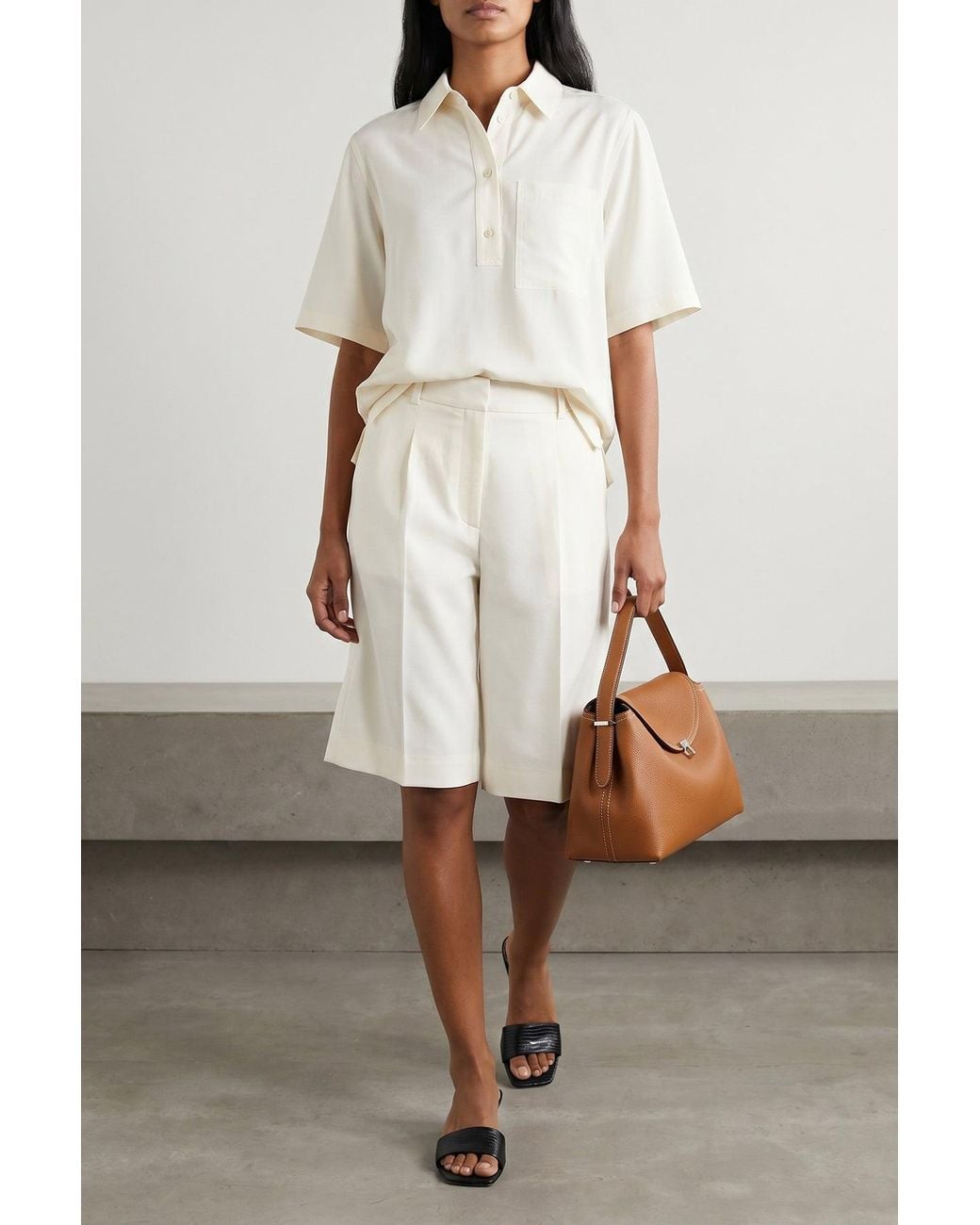 Totême White Slim Lizard-Embossed Bandeau Sandals