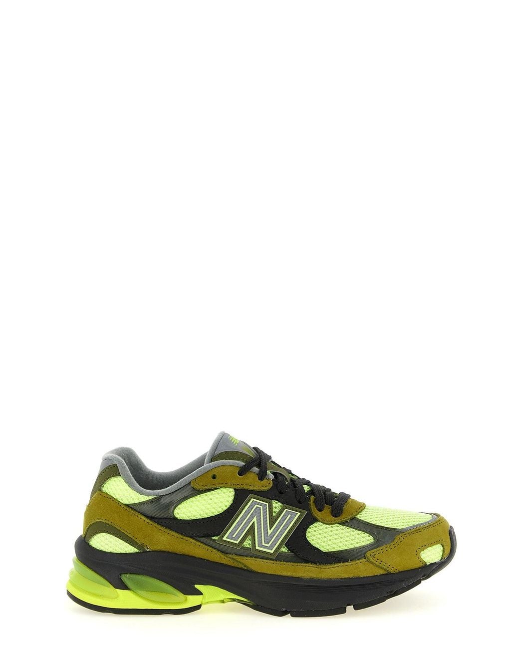 New Balance Green Sneaker With Suede Overlays
