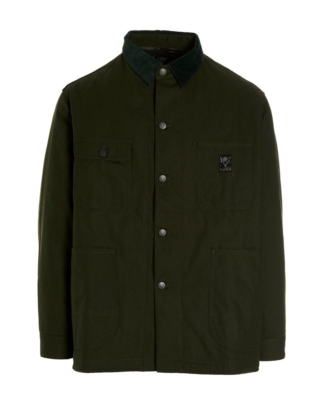 South2 West8 Green 'Coverall' Cotton Oxford Jacket for men