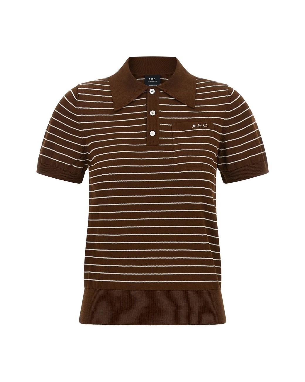 A.P.C. Brown 'aline' Polo Shirt