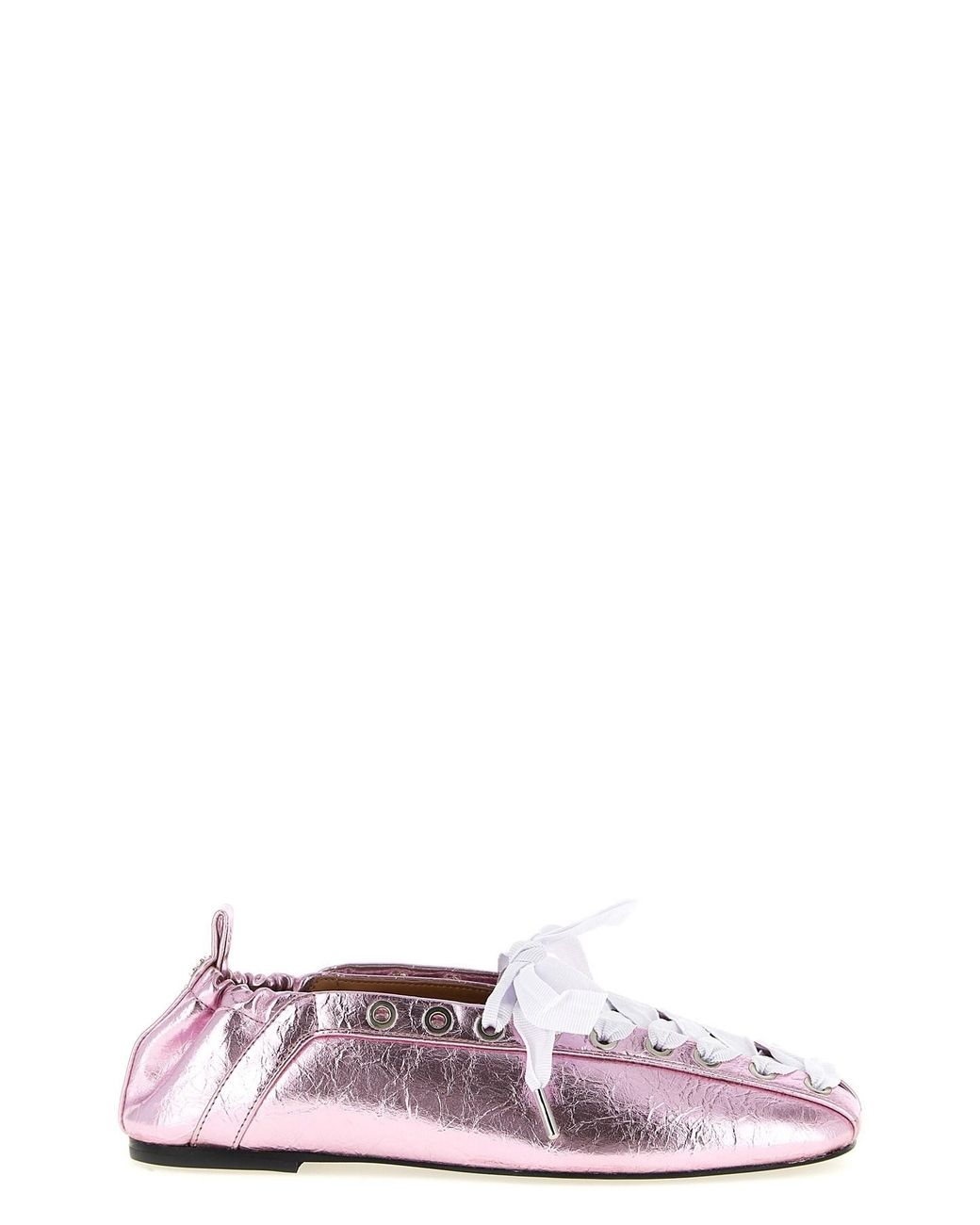 Ganni Multicolor 'lace-up' Ballet Flats