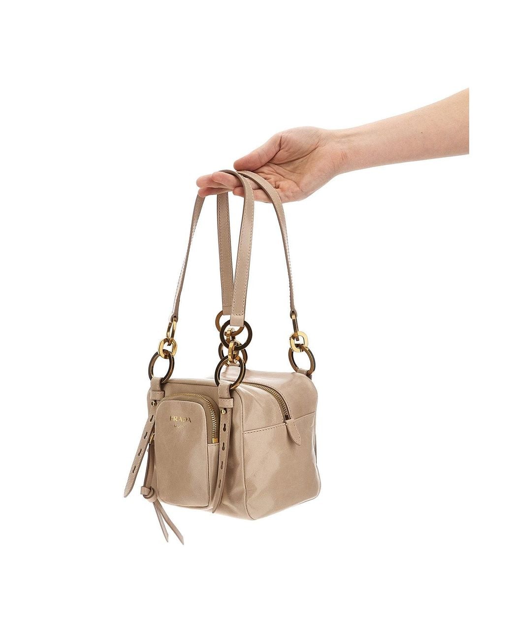 Prada Natural Handbag 'Bauletto Soft Lux'