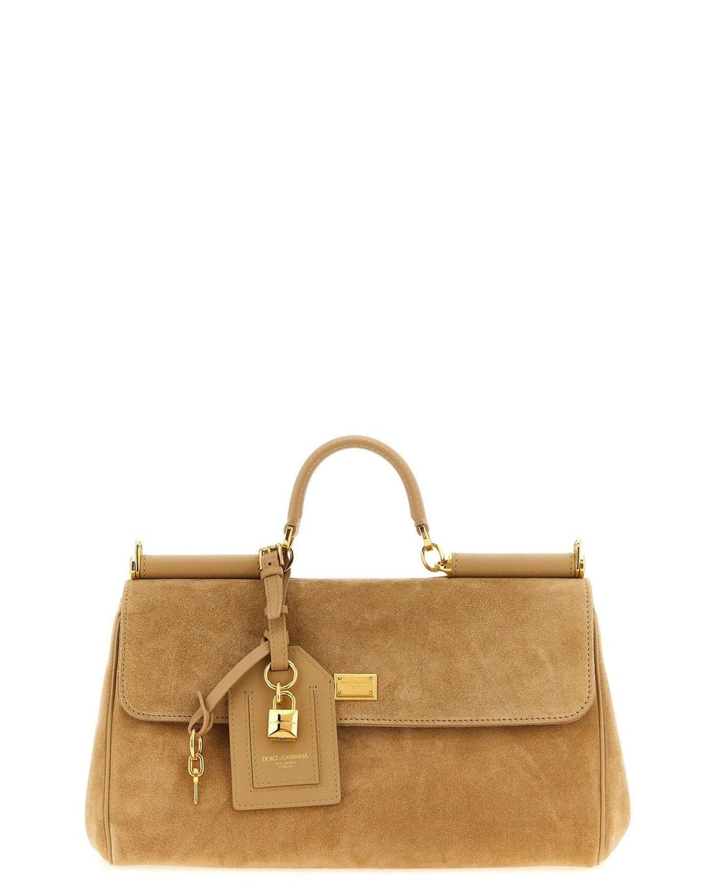 Dolce & Gabbana Brown Medium 'My Sicily' Suede Top-Handle Bag