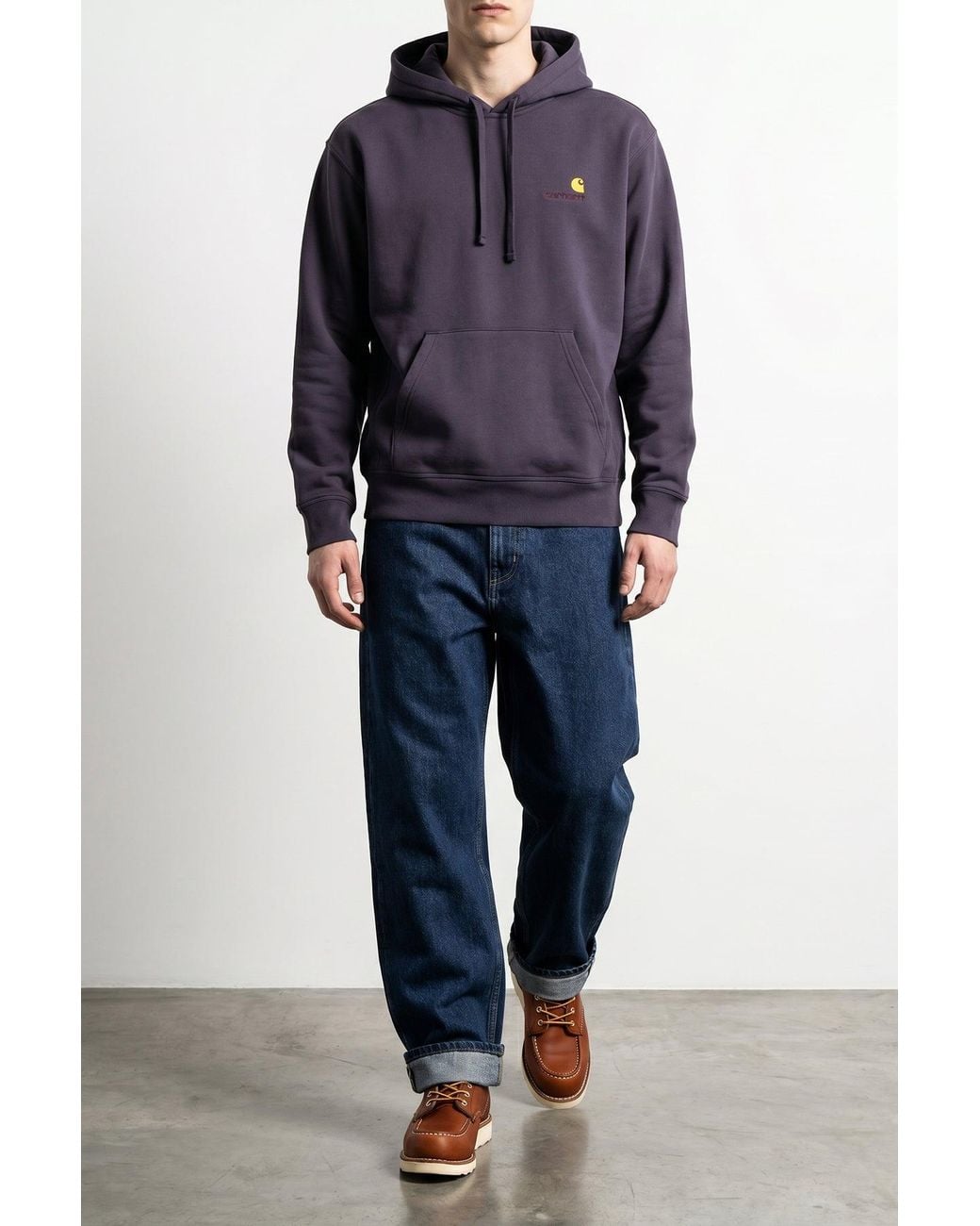 Carhartt Blue Hoodie With Embroidered Logo for men