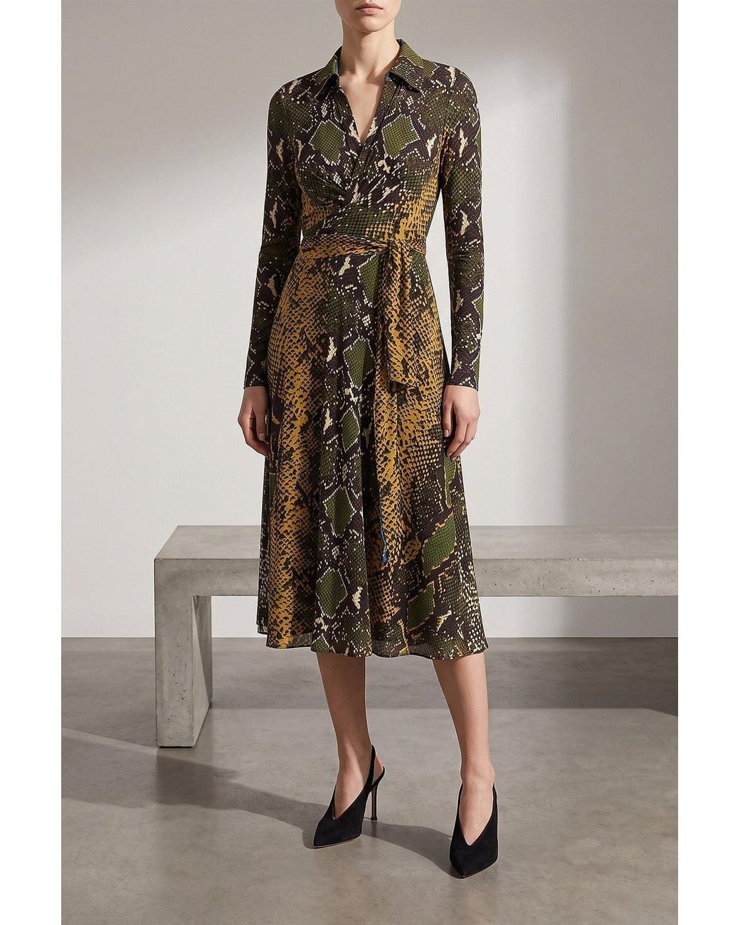 Diane von Furstenberg Green Phoenix Reversible Dress