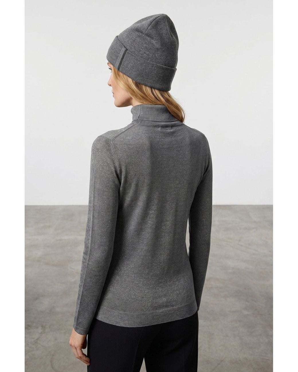 Brunello Cucinelli Gray Monile Beanie