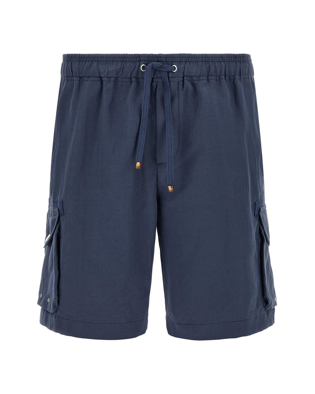 Brunello Cucinelli Blue Cargo Bermuda Shorts for men