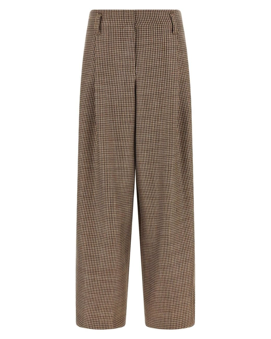 Brunello Cucinelli Natural Trousers With Front Pleats