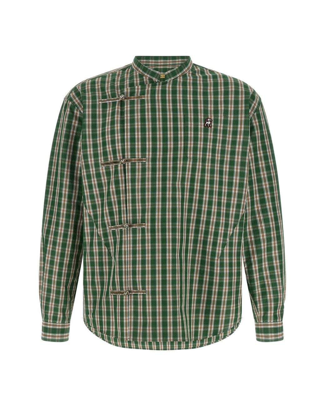 Undercover Green Shirt With Asymmetrical Closure for men