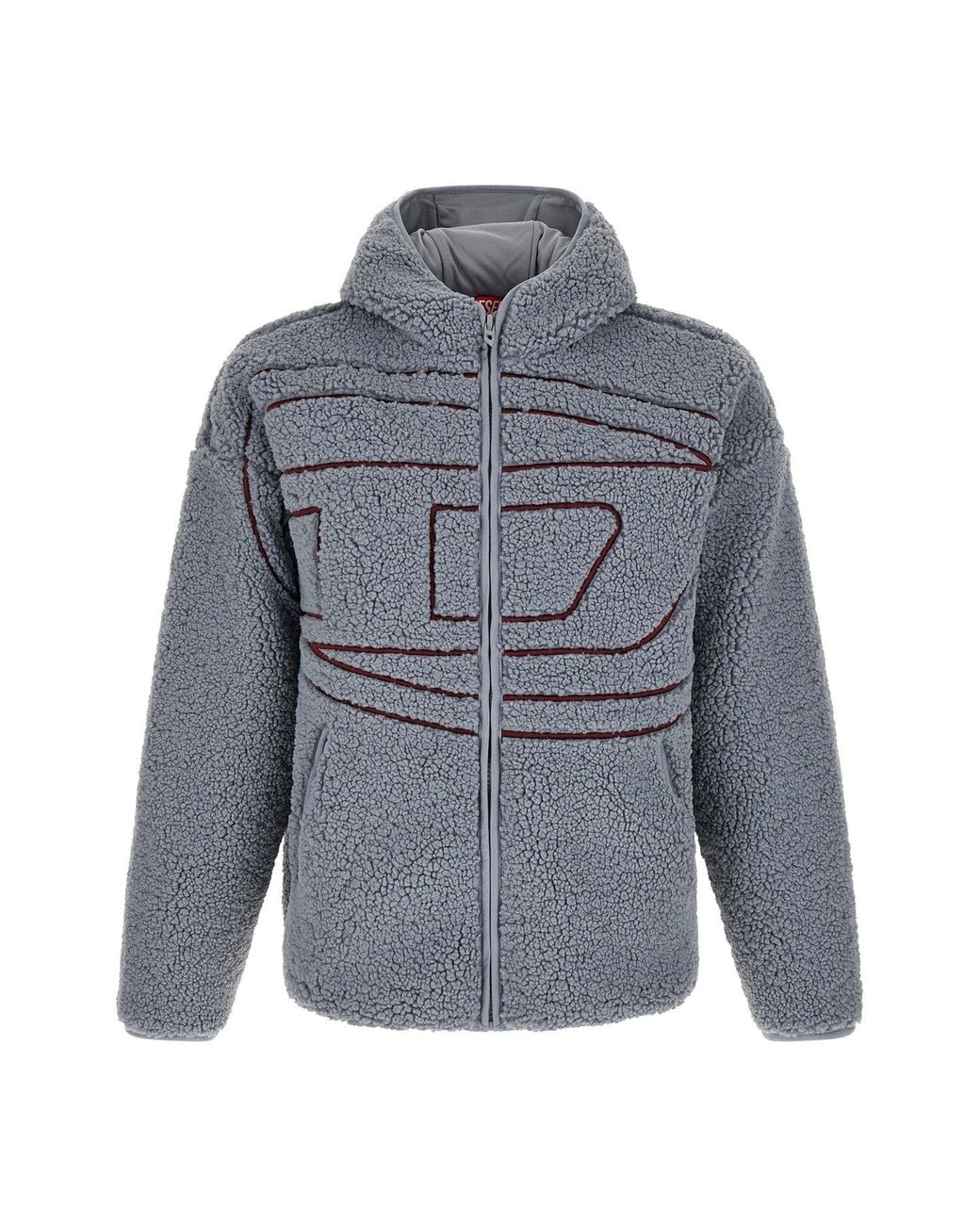 DIESEL Gray Teddy 'S-Zat' Hoodie for men