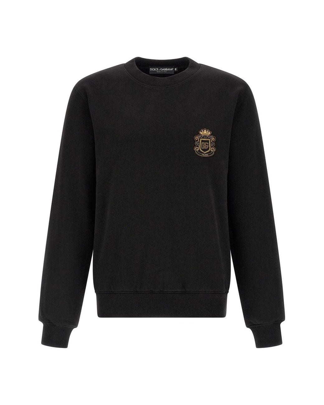 Dolce & Gabbana Black Sweatshirt With Heraldic Patch for men