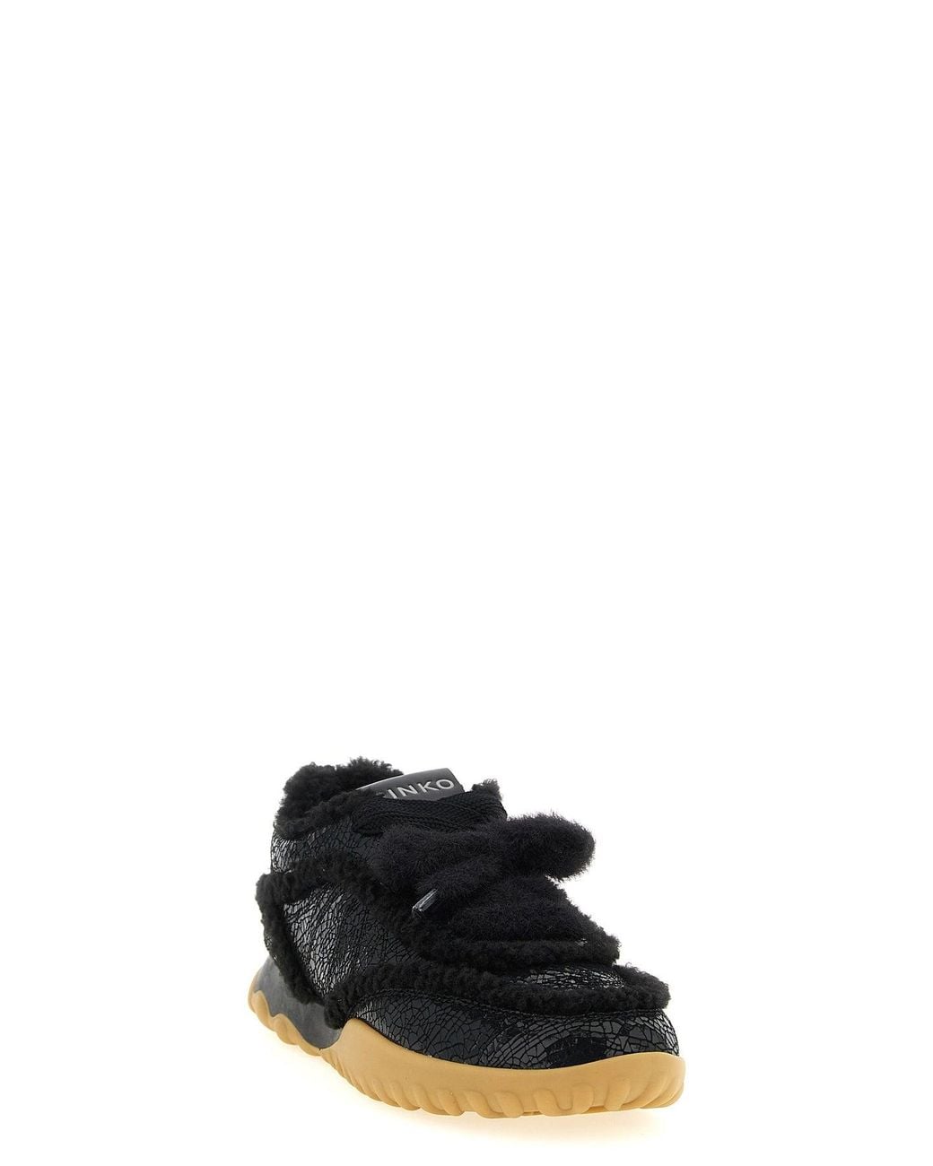Pinko Black Gea 02 Sneaker With Textured Trims