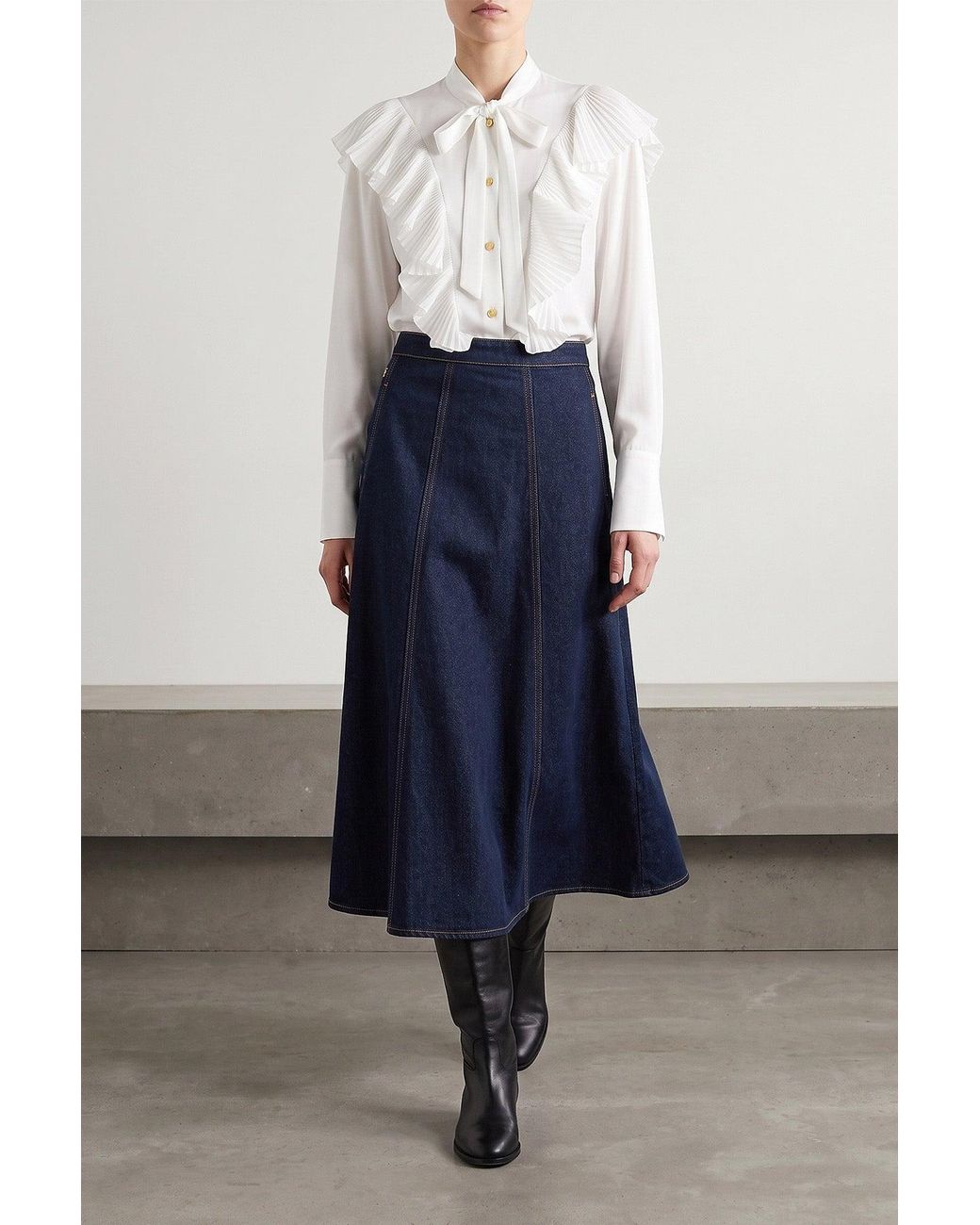 Alberta Ferretti White Shirt With Pleated Ruffles
