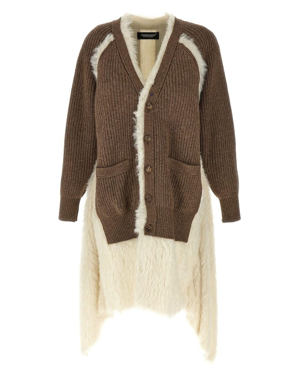 Undercover Brown Two-Material Cardigan