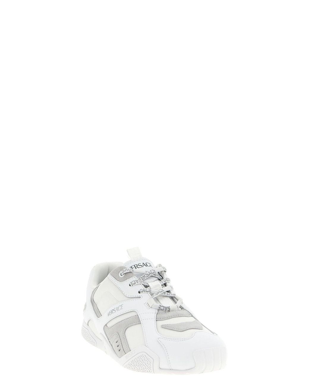 Versace White Galaxia Sneaker With Greca Sole for men
