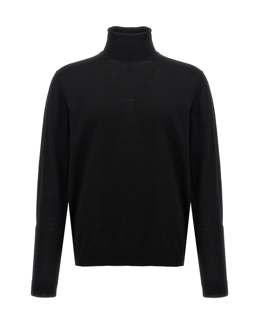 Roberto Collina Black Wool Turtleneck Sweater for men