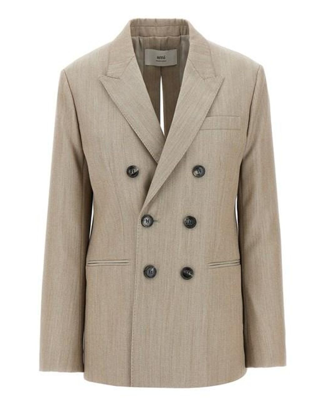 Maxi Split Blazer Blazers-Donna di AMI in Natural