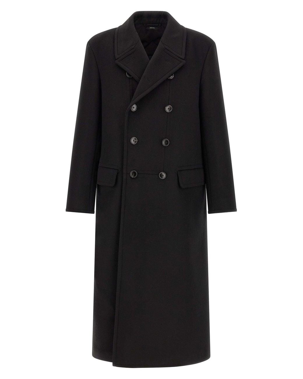 Tom Ford Black 'Luxury Melton Db Officer' Coat for men