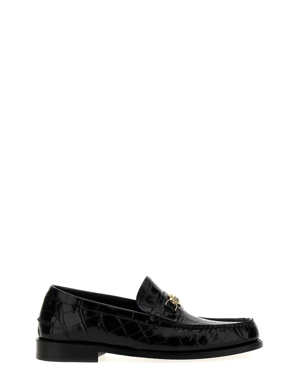 Versace Black Loafer With Medusa '95 Hardware for men