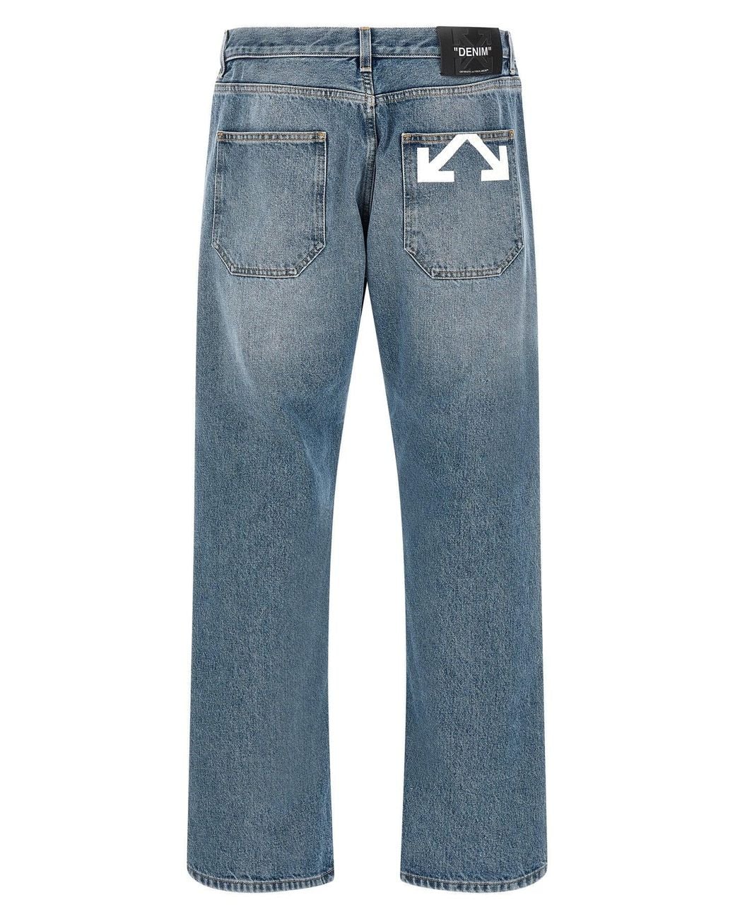 Off-White c/o Virgil Abloh Blue Jeans With Half Arrow Print for men
