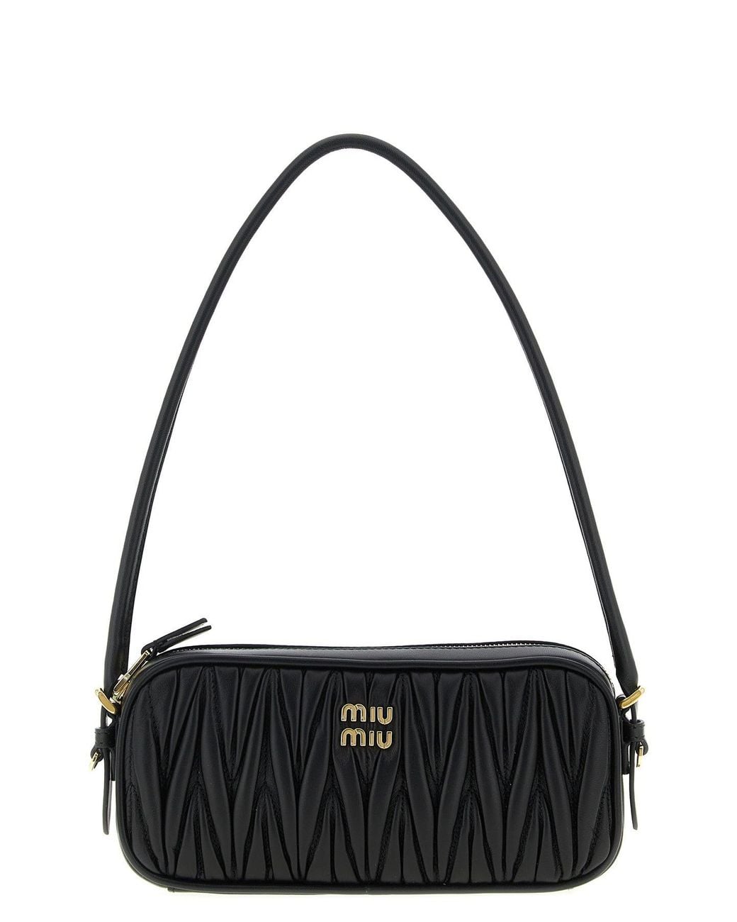 Miu Miu Black Nappa Matelassé Pouch