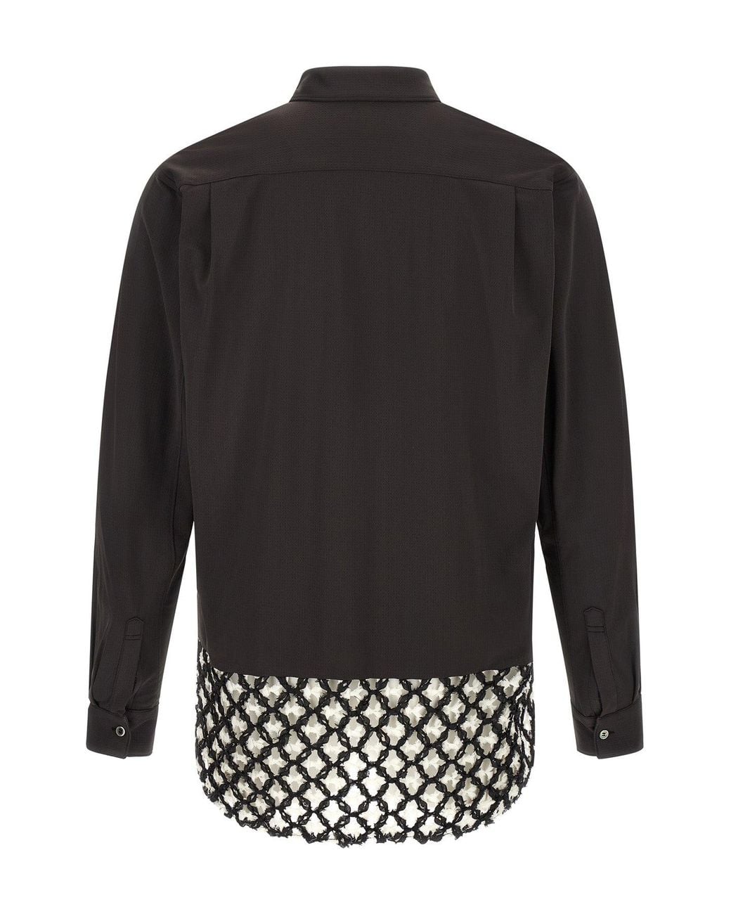 Comme des Garçons Black Bicolor Mesh Overlay Shirt for men