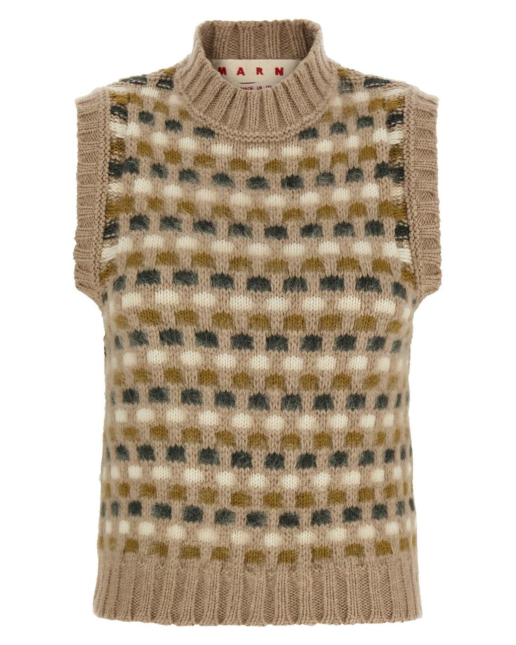 Marni Multicolor Shetland Acquard Knit Vest