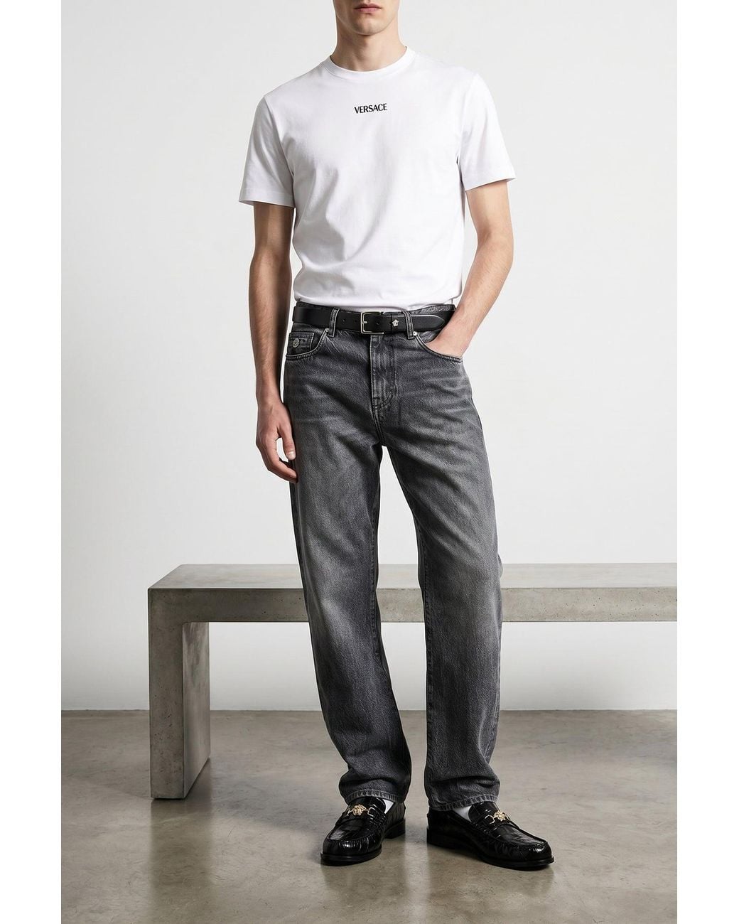 Versace Gray Jeans 'Medusa Biggie' for men