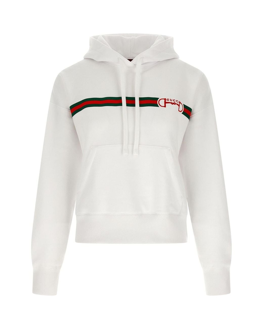Gucci White 'morsetto ' Embroidery Hoodie
