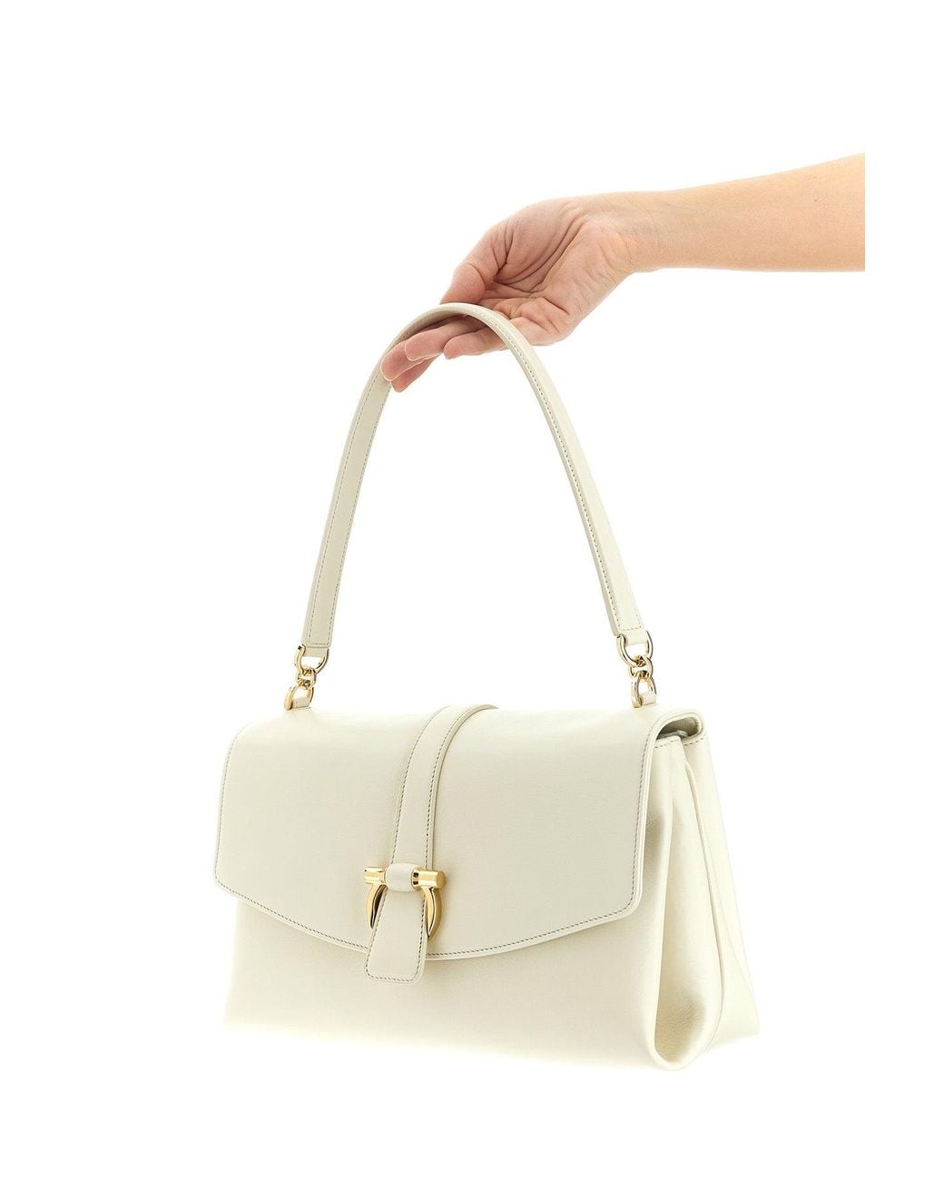 Ferragamo White Shoulder Bag 'Th (M)
