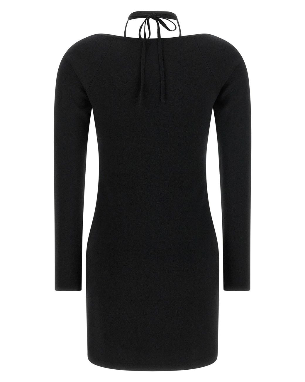 Elisabetta Franchi Black Mini Dress With Logo Zip