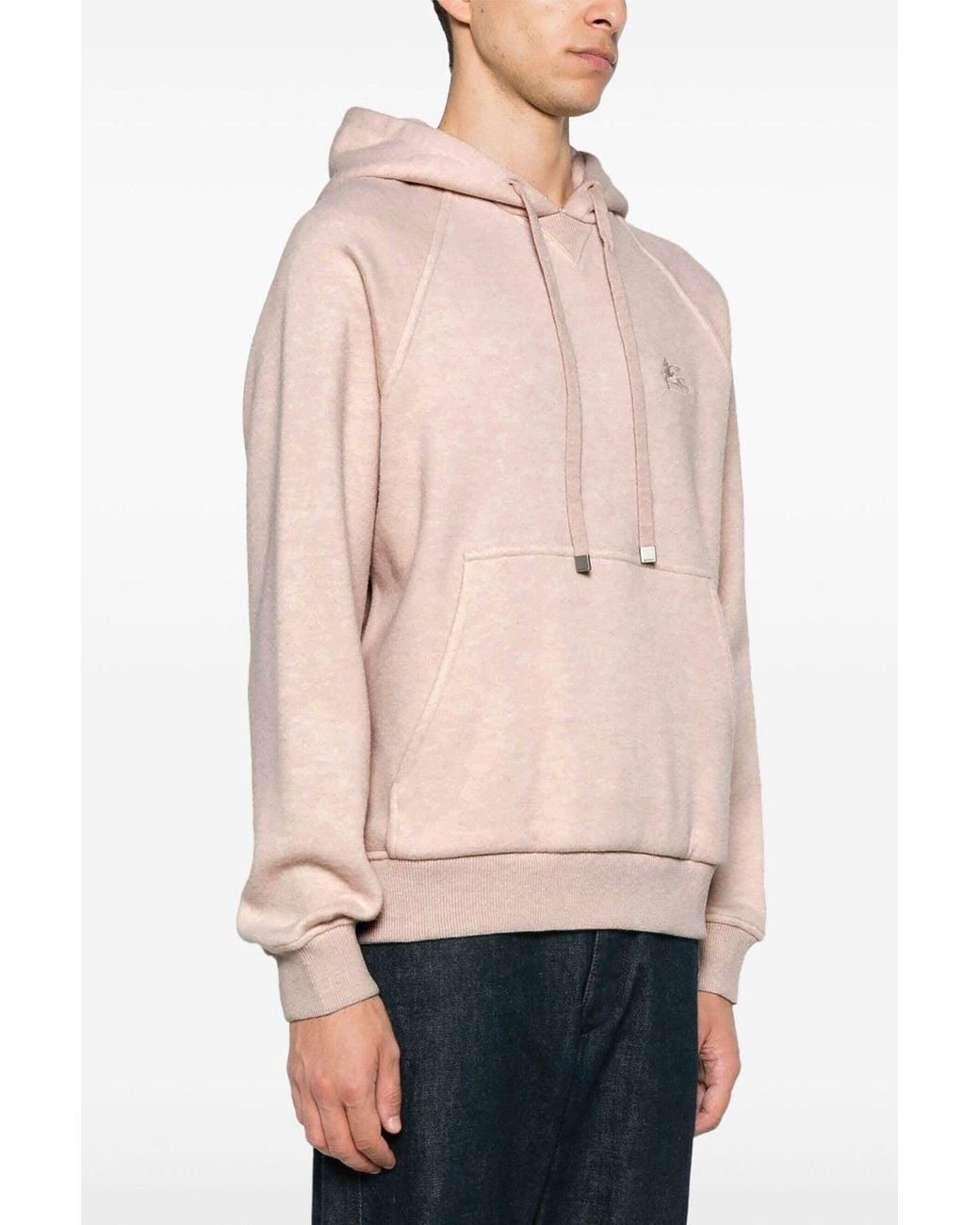 Etro Pink Hoodie 'Logo Embroidery' for men