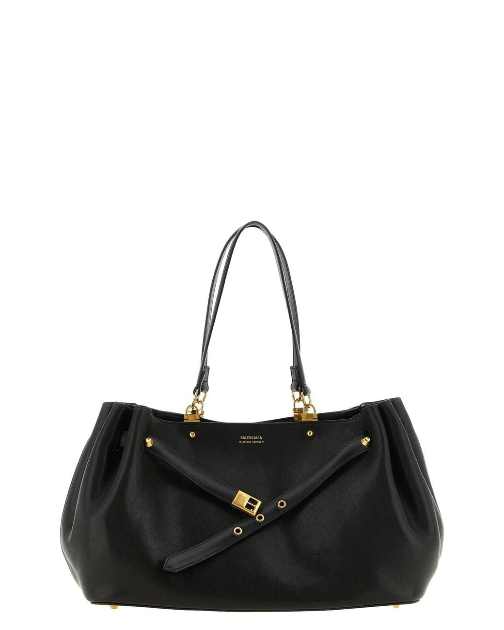 Balenciaga Black 'Tote Fan' Medium Handbag
