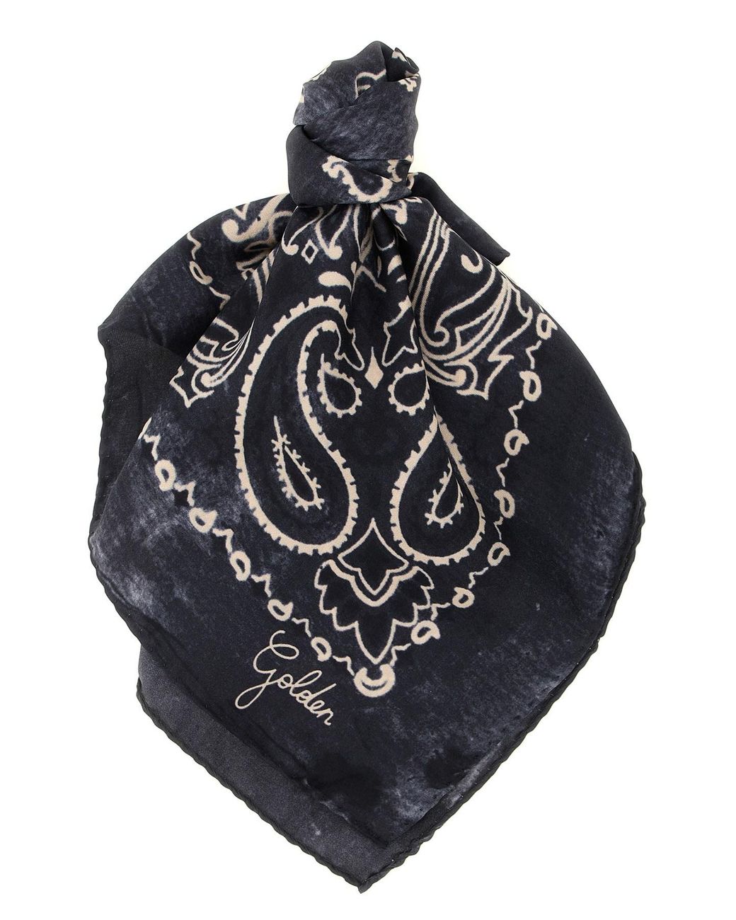 Golden Goose Deluxe Brand Black Paisley Scarf