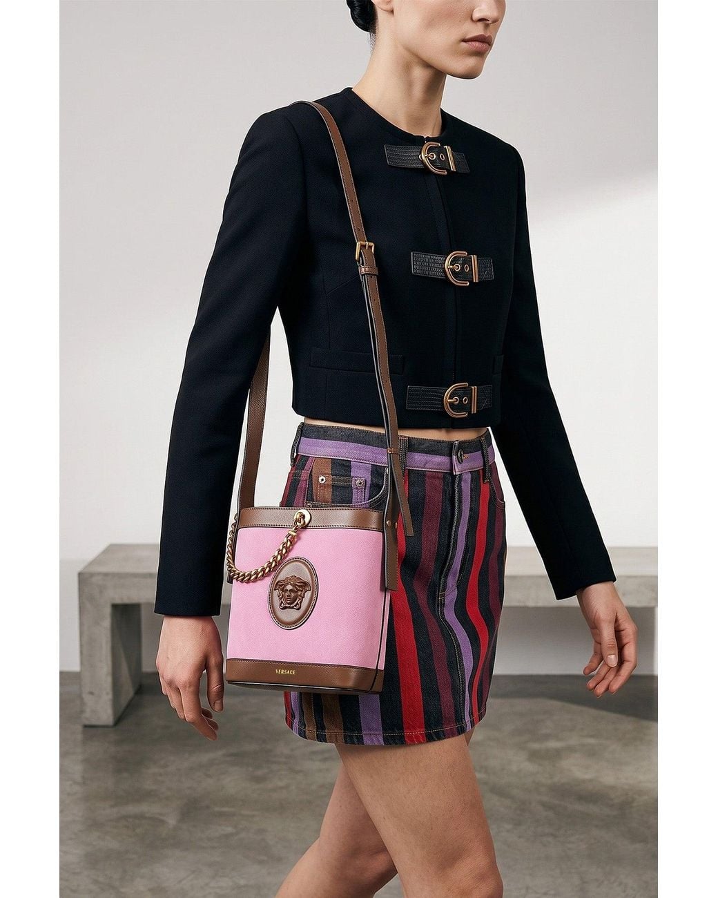 Versace Red Mini Bucket Bag