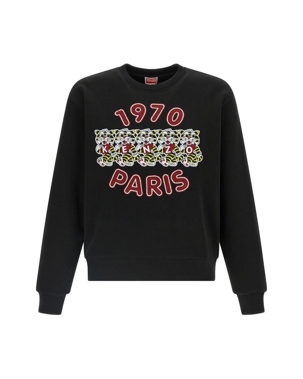 KENZO Black Sweatshirt 'Wild Tiger Embroidered' for men