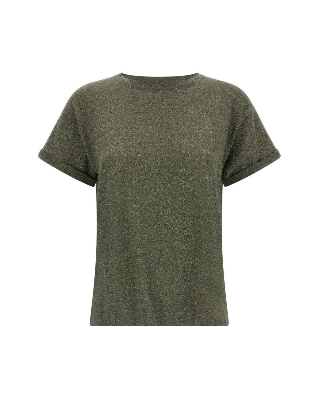 Brunello Cucinelli Green Sparkling Cashmere And Silk T-Shirt