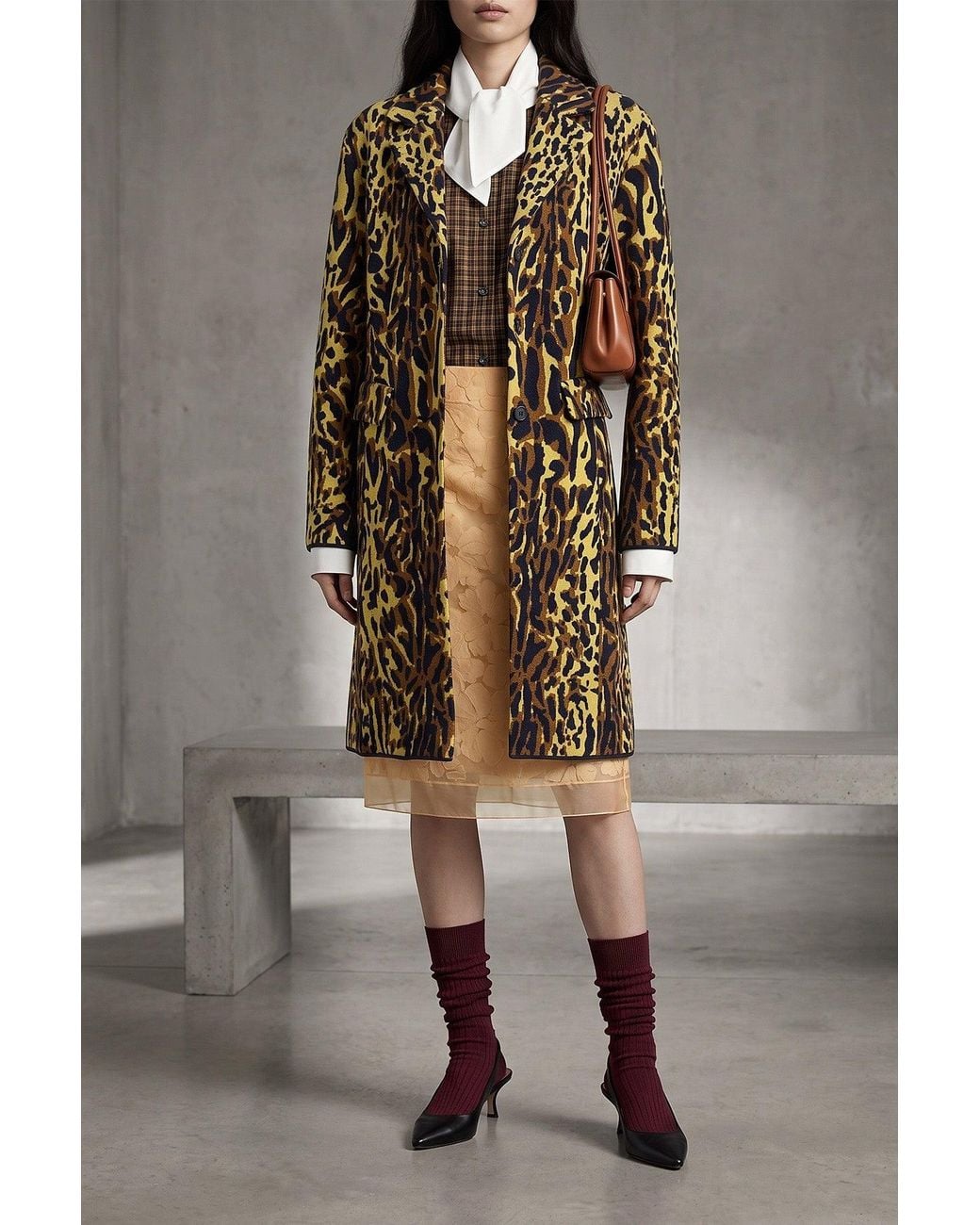 Marni Brown Foulard Collar Shirt