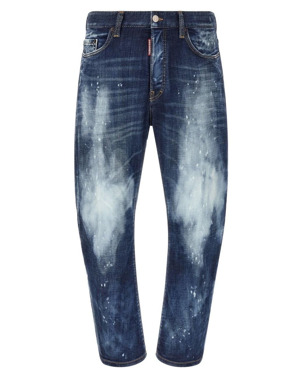 DSquared² Blue 'Bro' Jeans With Paint Details for men