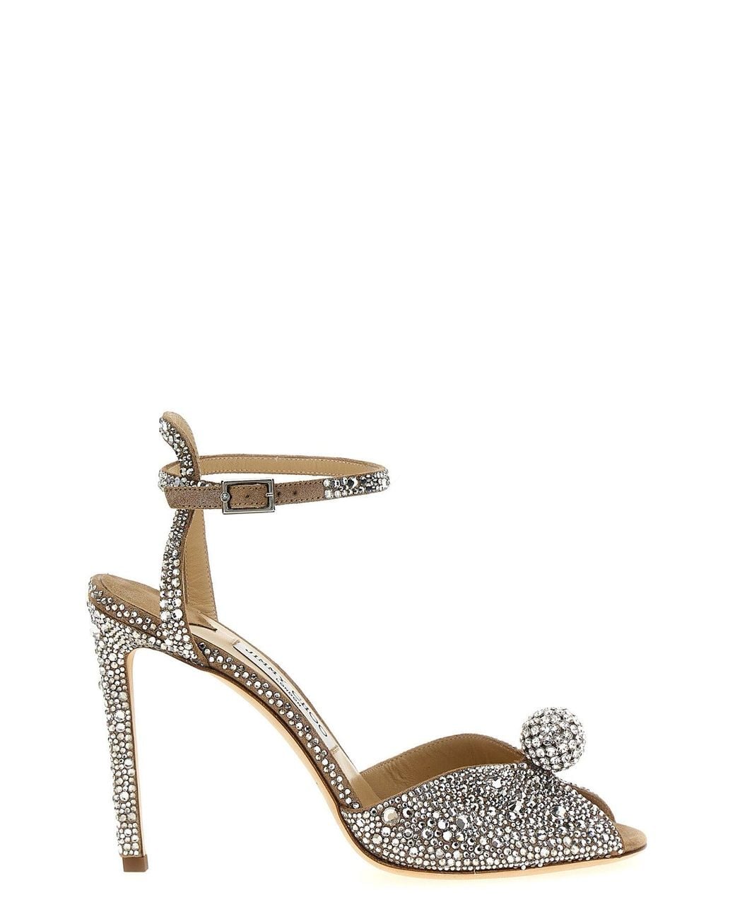 Jimmy Choo Metallic Sacora Sandal With Pearl