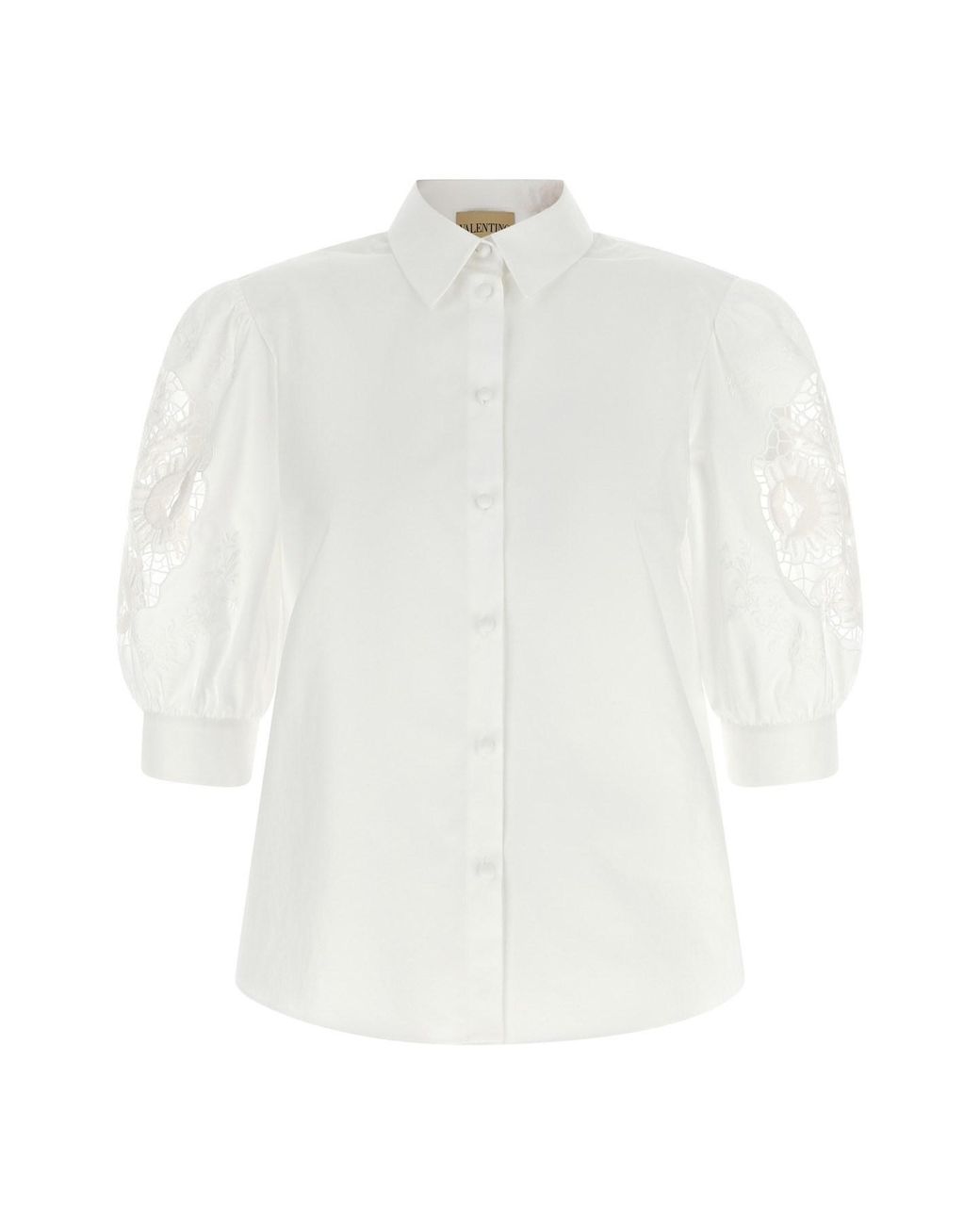 Valentino Garavani White Macramé Insert Shirt